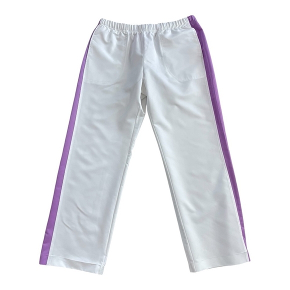 Lady Foot Locker White Purple Tracksuit Women Hoodie Pants Set 2pcs Athletic Set - Picture 3 of 4